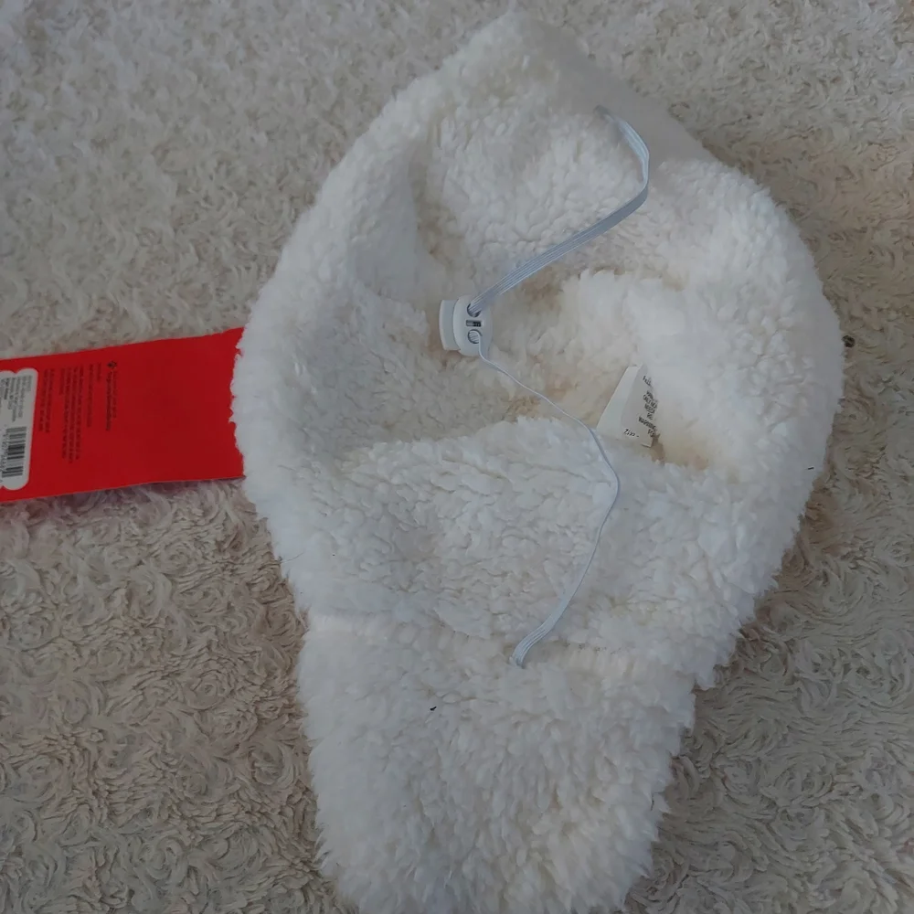 Boots & Barkley Sparkly Gold and White Sherpa Lined Pet Trapper Hat L/XL